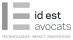 Logo für "id est avocats" mit drei horizontalen Balken und der Tagline "TECHNOLOGIES. IMPACT. INNOVATION." auf hellem Hintergrund.