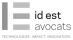 Logo für "id est avocats" mit drei horizontalen Balken und der Tagline "TECHNOLOGIES. IMPACT. INNOVATION." auf hellem Hintergrund.