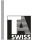 Schwarz-weisses Logo mit den fettgedruckten, teilweise gestreiften Buchstaben "TA" über dem Wort "SWISS", links daneben ein vertikaler grauer Balken.