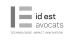 Logo for "id est avocats" featuring three gray horizontal bars and the tagline "Technologies. Impact. Innovation." in capital letters below the company name.