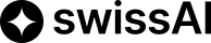 SwissAI logo featuring a black geometric star inside a circle on the left, followed by the word "swissAI" in bold, black letters on a white background.
